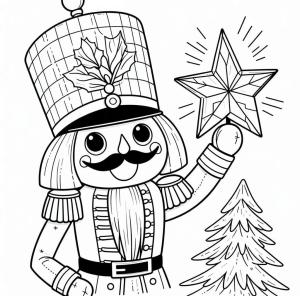 Fındıkkıran boyama sayfası,  coloring page, Fındıkkıran ve yıldız, 