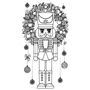 Fındıkkıran boyama sayfası,  coloring page, Fındıkkıran Noel çelengi çizin, 