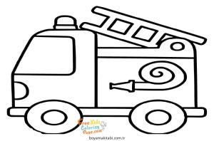 Fire Truck boyama sayfası – çocuk aktivitesi, PDF indir