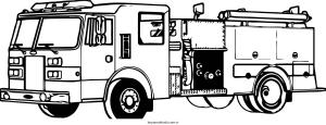 Fire Truck boyama sayfası – basit çizim, kolay boyama