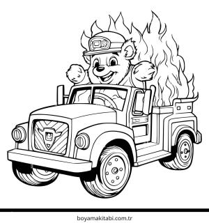 Fire Truck boyama sayfası – ücretsiz yazdır, boyama etkinliği