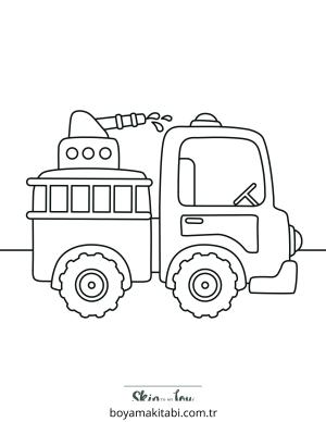 Fire Truck boyama sayfası – eğitici aktivite, yaratıcılık