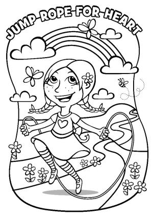 Fitness boyama sayfası,  coloring page, , Jump Rope Girl
