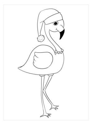 Flamingo boyama sayfası,  coloring page, Noel Flamingosu, 