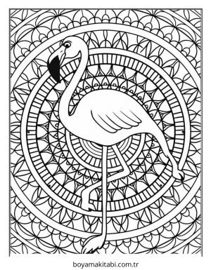 Flamingo boyama sayfası – sanatsal çalışma, çocuklar için