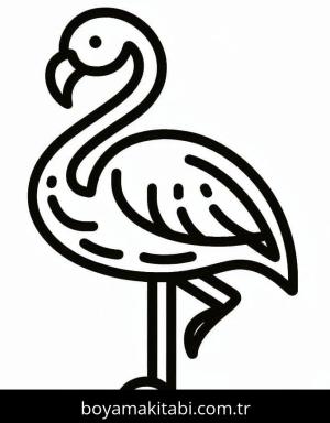 Flamingo boyama sayfası – eğlenceli etkinlik, el becerilerini geliştirir