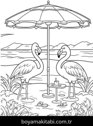 Flamingo boyama sayfası – sanatsal çalışma, çocuklar için