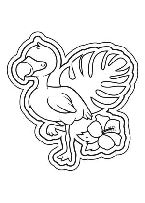 Flamingo boyama sayfası,  coloring page, Flamingo çıkartması, 