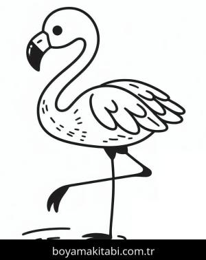 Flamingo boyama sayfası – okul öncesi, evde etkinlik