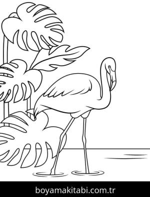 Flamingo boyama sayfası – keyifli zaman, renkli çizimler