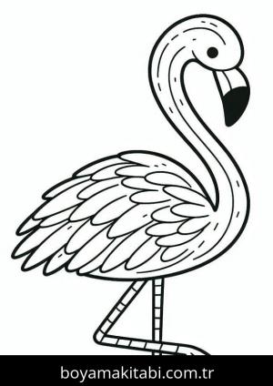 Flamingo boyama sayfası – renkli çizimler, okul öncesi