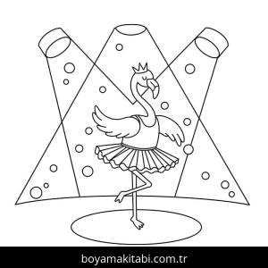 Flamingo boyama sayfası – el becerilerini geliştirir, boyama çalışması