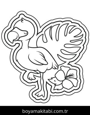 Flamingo boyama sayfası – sanatsal çalışma, çocuklar için