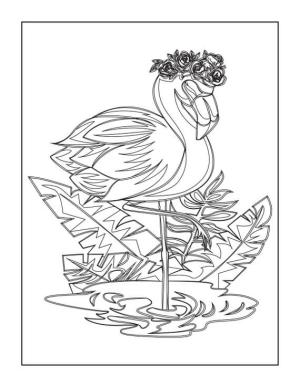 Flamingo boyama sayfası,  coloring page, Güzel Flamingo, 