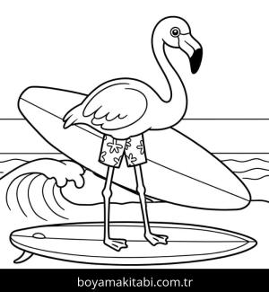 Flamingo boyama sayfası – yaratıcılık, eğlenceli etkinlik