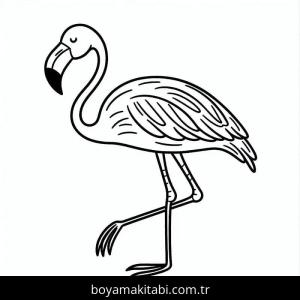 Flamingo boyama sayfası – basit çizim, kolay boyama