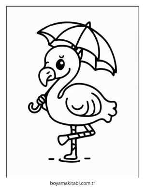 Flamingo boyama sayfası – boyama çalışması, yaratıcılığı geliştirir