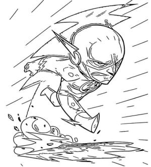 Flash boyama sayfası,  coloring page, İyi Chibi Flash Koşu, 