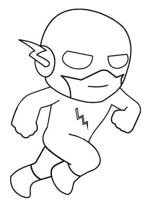 Flash boyama sayfası,  coloring page, Chibi Flash Koşusu, 