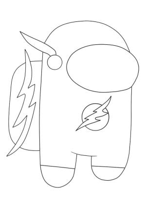 Flash boyama sayfası,  coloring page, Temel Flash Among Us Deri, 