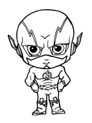 Flash boyama sayfası,  coloring page, Gülümseyen Chibi Flash, 