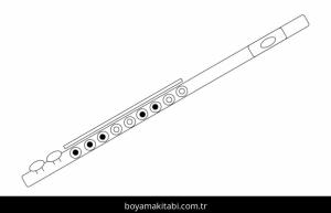 Flüt boyama sayfası – yaratıcılık, eğlenceli etkinlik
