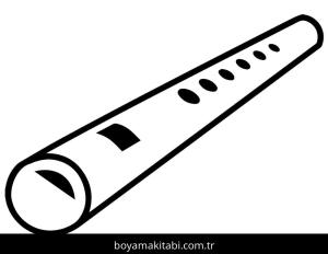 Flüt boyama sayfası – boyama etkinliği, çocuk aktivitesi
