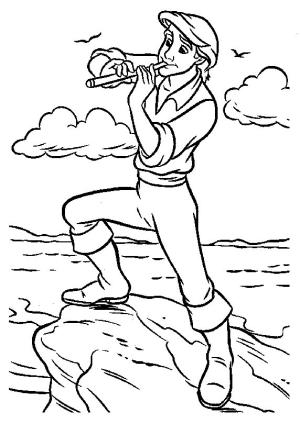 Flüt boyama sayfası,  coloring page, Flüt çalan Adam, 