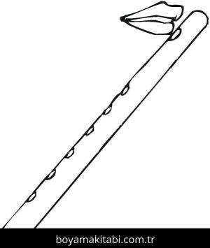 Flüt boyama sayfası – kolay boyama, eğitici aktivite