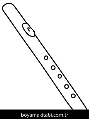 Flüt boyama sayfası – evde etkinlik, ücretsiz yazdır