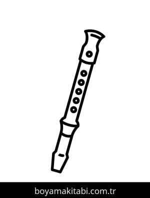 Flüt boyama sayfası – çocuklar için, çizgi film temalı