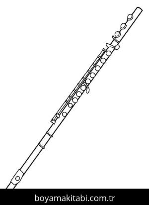 Flüt boyama sayfası – keyifli zaman, renkli çizimler