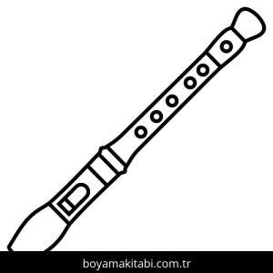 Flüt boyama sayfası – okul öncesi, evde etkinlik