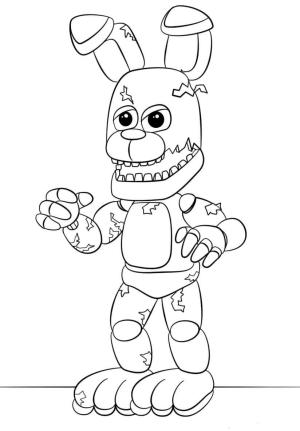 FNAF boyama sayfası,  coloring page, Bonnie Canavarı, 