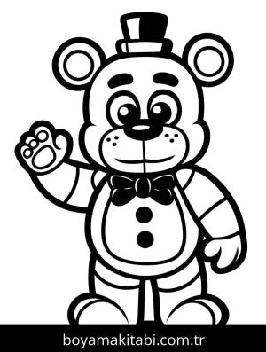 FNAF boyama sayfası – sevimli karakter, sanatsal çalışma