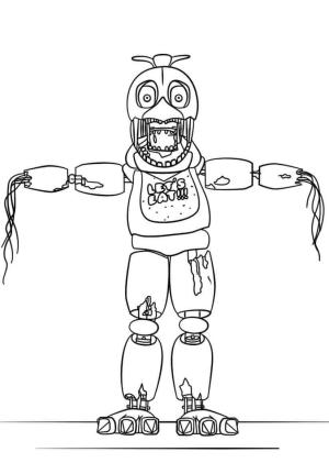 FNAF boyama sayfası,  coloring page, FNaF Solmuş Chica, 