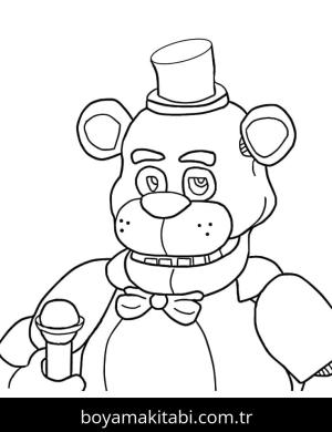FNAF boyama sayfası – çizgi film temalı, basit çizim