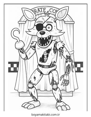 FNAF boyama sayfası – sevimli karakter, sanatsal çalışma