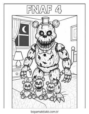 FNAF boyama sayfası – el becerilerini geliştirir, boyama çalışması
