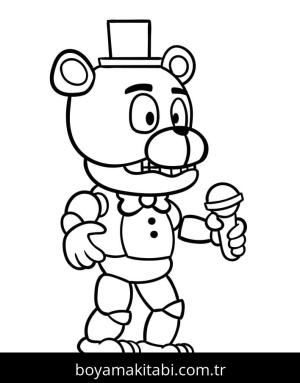 FNAF boyama sayfası – basit çizim, kolay boyama