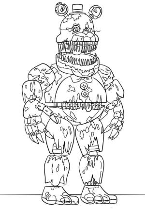 FNAF boyama sayfası,  coloring page, Kabus Freddy, 