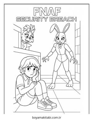 FNAF boyama sayfası – kolay boyama, eğitici aktivite