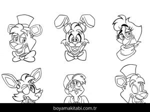 FNAF boyama sayfası – yaratıcılığı geliştirir, keyifli zaman