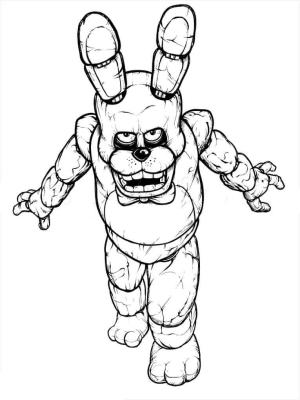 FNAF boyama sayfası,  coloring page, Freddy’de kızgın Bonnie 5 Gece, 