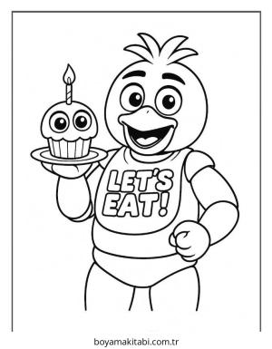 FNAF boyama sayfası – basit çizim, kolay boyama