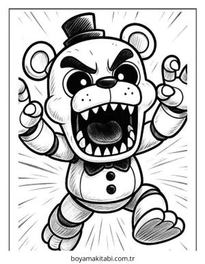 FNAF boyama sayfası – renkli çizimler, okul öncesi