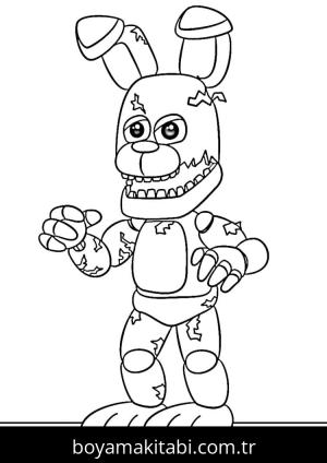 FNAF boyama sayfası – sevimli karakter, sanatsal çalışma