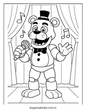 FNAF boyama sayfası – el becerilerini geliştirir, boyama çalışması
