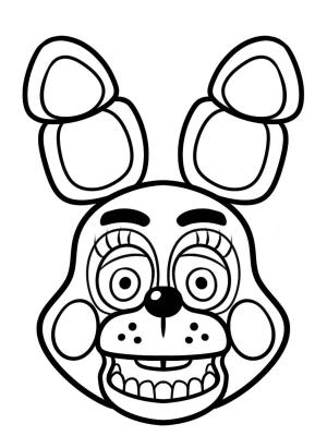 FNAF boyama sayfası,  coloring page, Bonnie Yüz, 