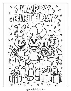 FNAF boyama sayfası – keyifli zaman, renkli çizimler